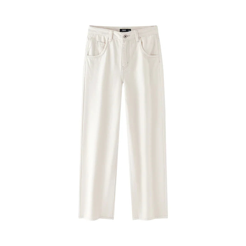 Jeans de Pierna Ancha con Forro Polar para Mujer, Cintura Alta, Cómodos