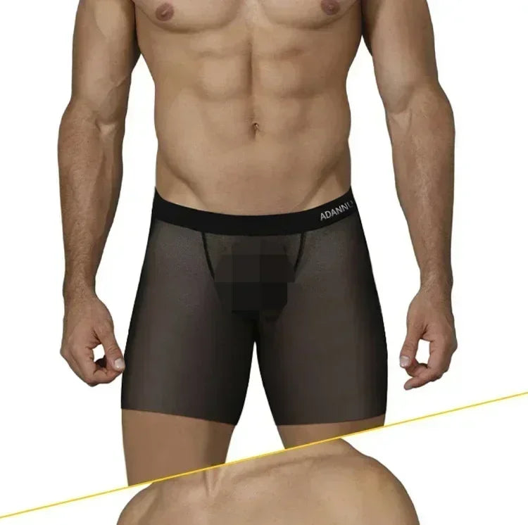 1/2/3 Uds. Ropa interior de seda helada para hombre, Boxer antibacteriano transparente sin costuras, pantalones cortos 0,01 de tela ultrafina, calzoncillos transparentes
