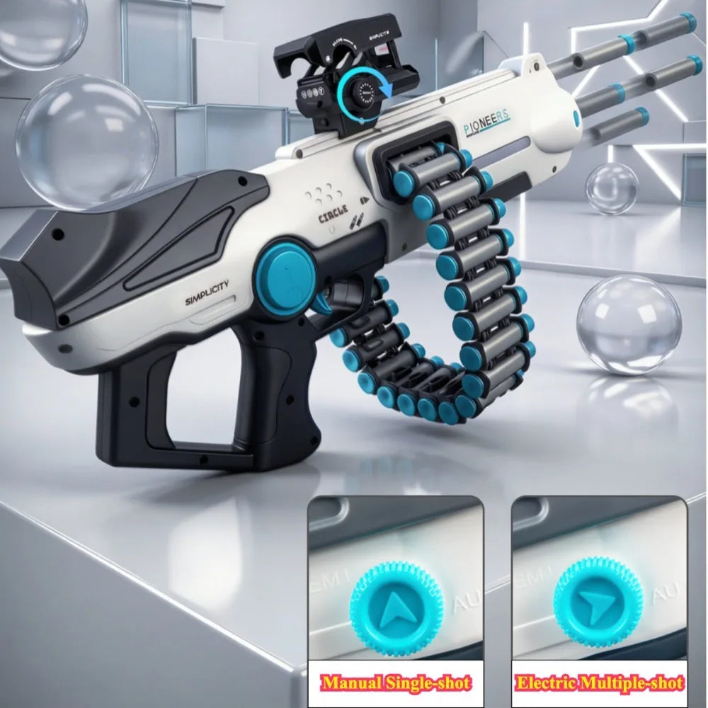 Pistola de Juguete de Doble Modo Eléctrico y Manual con Balas Suaves, Lanzador de Dardos de Espuma, Juguete para Exteriores, Regalo de Cumpleaños Ideal para Niños