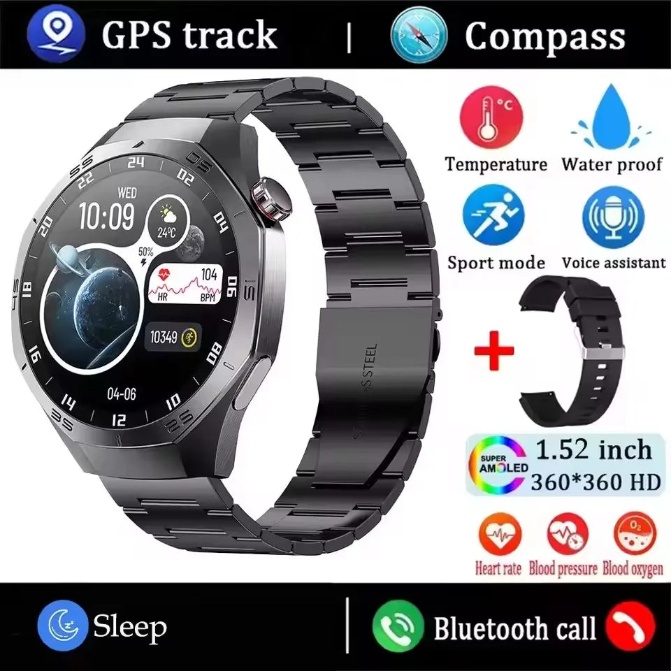 Smartwatch YRZL 2025 AMOLED con GPS y Bluetooth Impermeable