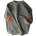 Suéter Hombre Cuello Redondo Tejido Grueso Oversize Estilo Harajuku