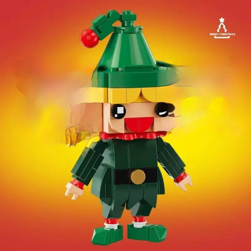 493 Uds. Juego de regalo de juguete de bloques de construcción de Navidad, ensamblaje de modelo de pingüino BrickHeadz de Papá Noel, adornos navideños para niños