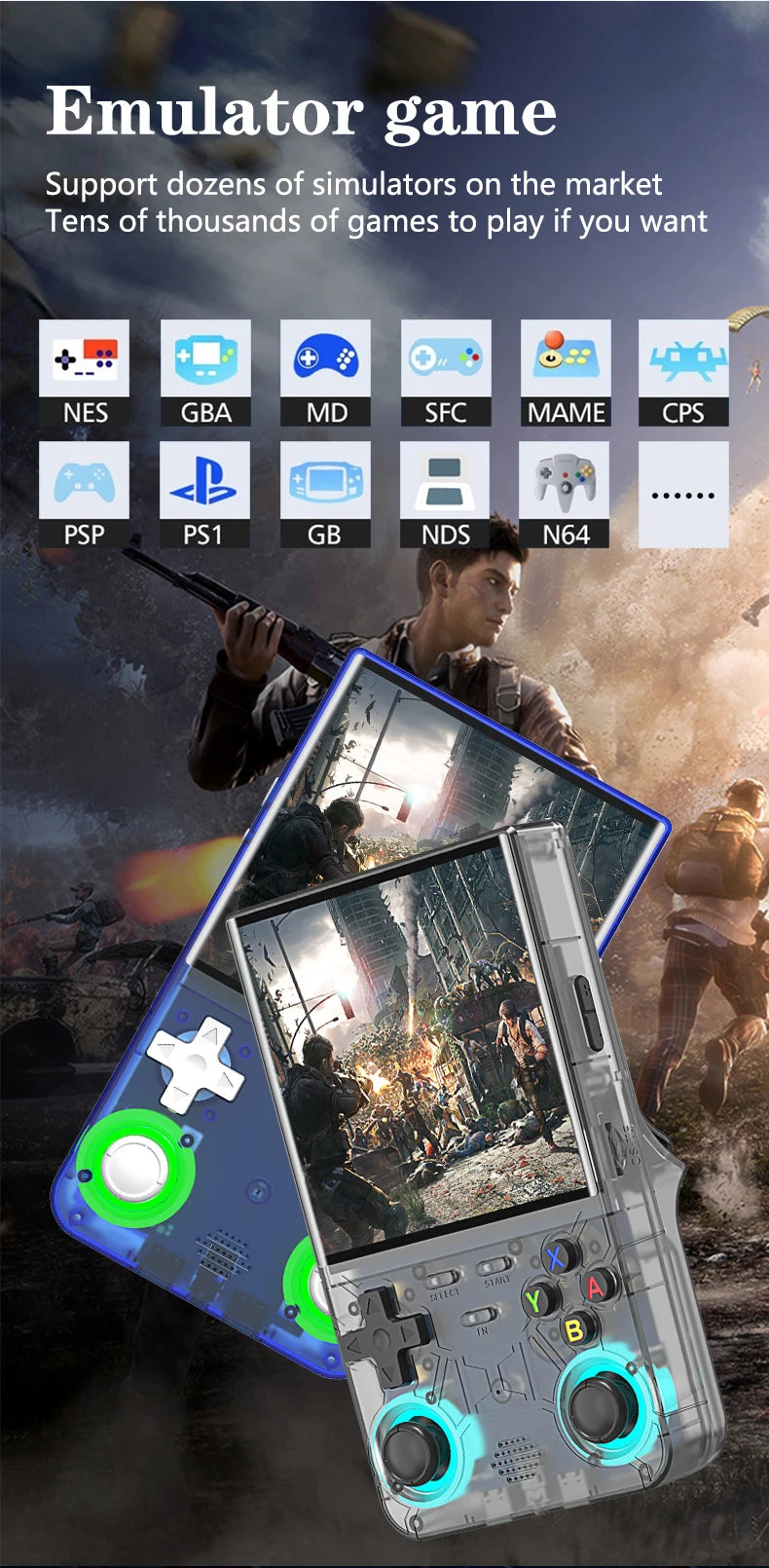 Consola de Videojuegos Retro R36S Ultra, Sistema Linux, Pantalla IPS 4.0 Pulgadas