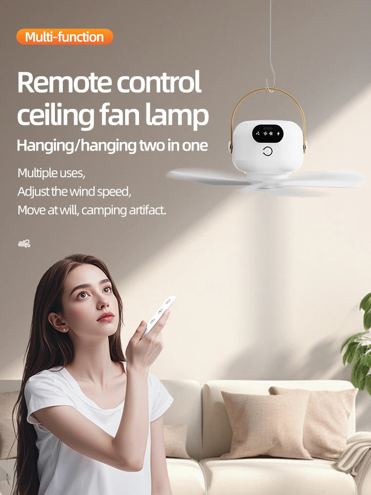 Mini Ventilador de Techo Portátil para Acampar