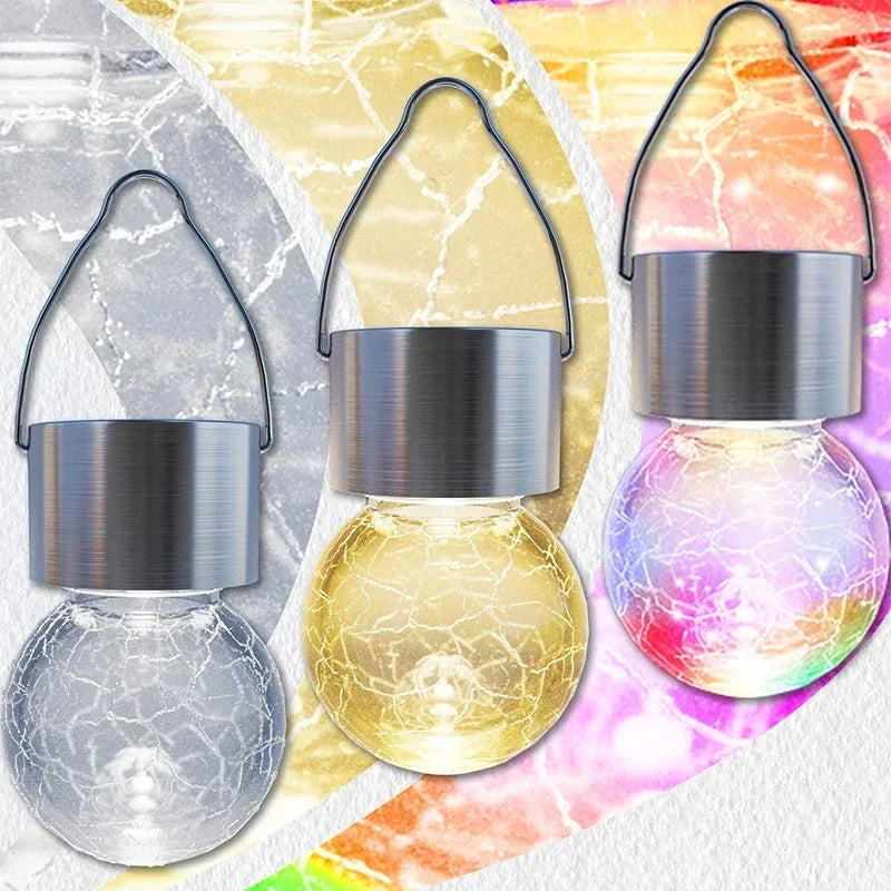 Lámpara LED Solar Colgante de Vidrio para Jardín