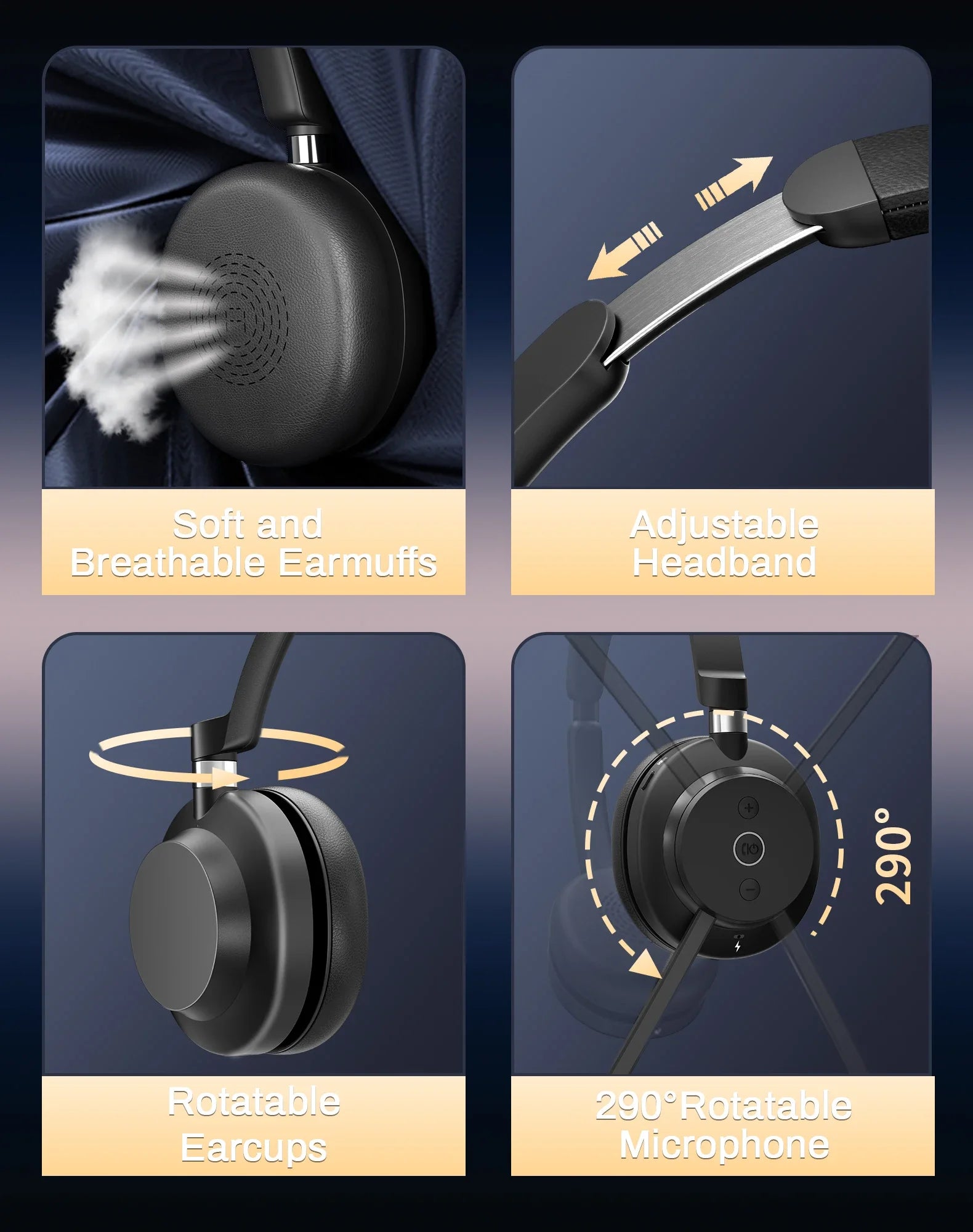 Rownfusny R02 Auriculares Bluetooth Dongle USB Trabajo
