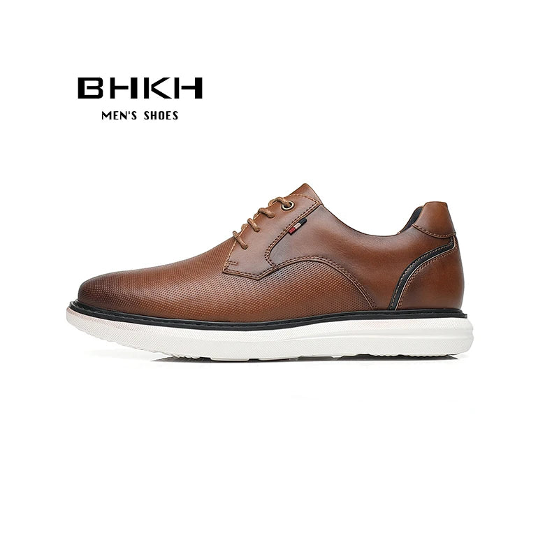 Zapatos de Hombre, Zapatos Casuales de Marca de Lujo, Cómodos, con Cordones, Estilo Ejecutivo, Zapatos de Vestir BHKH