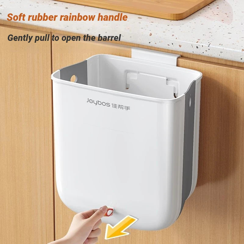 Cubo de basura colgante Joybos plegable con tapa para cocina y baño
