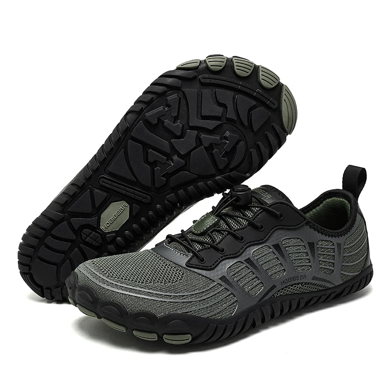 HOBIBEAR Zapatos descalzos para hombre y mujer, zapatillas de deporte con banda elástica transpirable y punta ancha, zapatos informales para caminar en la playa