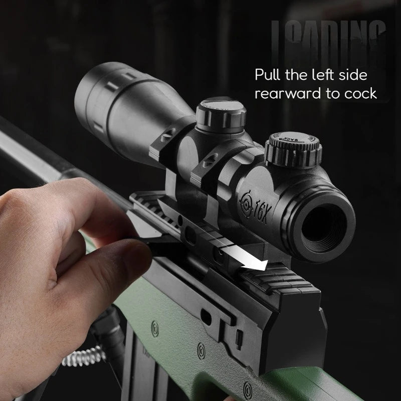 Pistola de Juguete de Dardos Blandos 98K con Expulsión de Cartuchos, Mira Telescópica y Trípode, Rifle de Francotirador de Dardos Blandos, Lanzador de Dardos de Espuma con Cierre de Tirador, Juguete Seguro para Exteriores