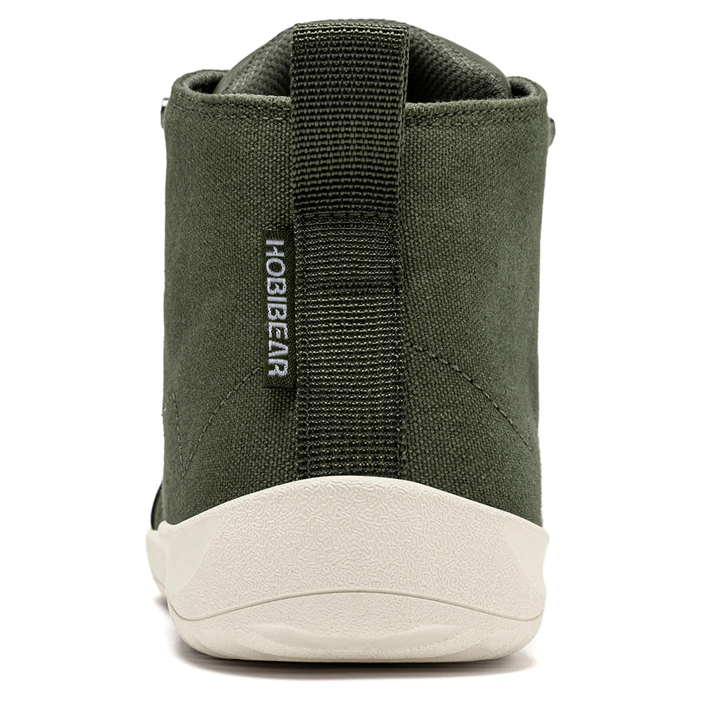 Zapatillas de Lona de Media Caña para Mujer HOBIBEAR, Botas Unisex de Punta Ancha Minimalistas, Zapatillas de Running Zero-Drop para Senderismo