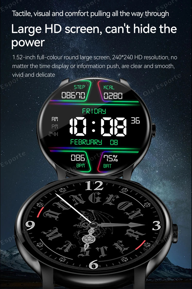 Nuevo Reloj Inteligente 2026 con Monitor de Ritmo Cardíaco y Sueño, Pantalla HD de 1.52, Bluetooth, Llamadas, Deportivo para Mujer, Compatible con Android e iOS, Hw12
