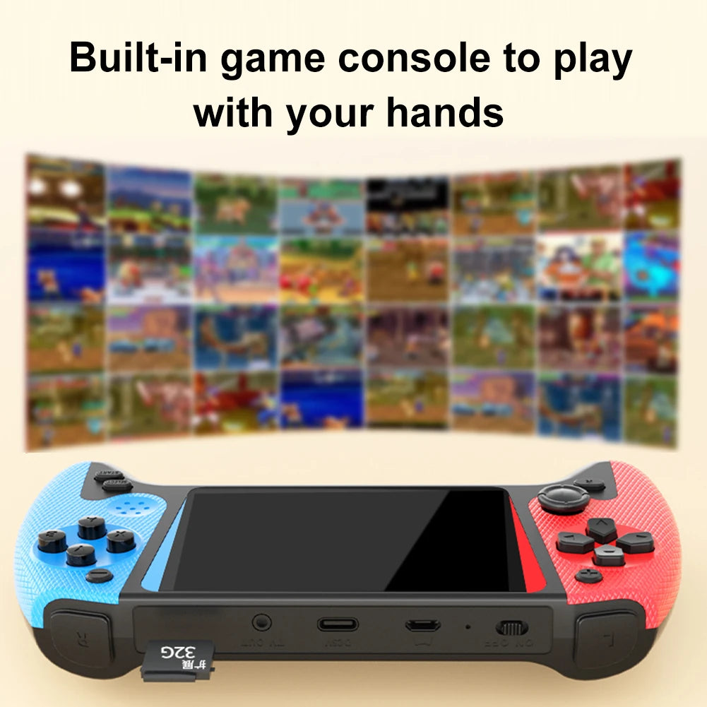 Consola de juegos con pantalla LCD de 3,5 pulgadas, 500 juegos integrados, consola de juegos portátil con conexión a TV, 1200mAh para niños y adultos, para un solo jugador