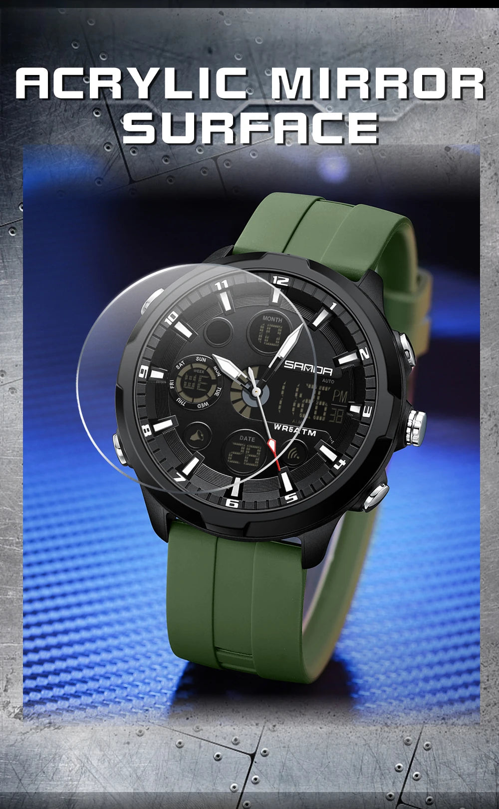 Reloj Militar Digital SANDA G Doble Pantalla para Hombre