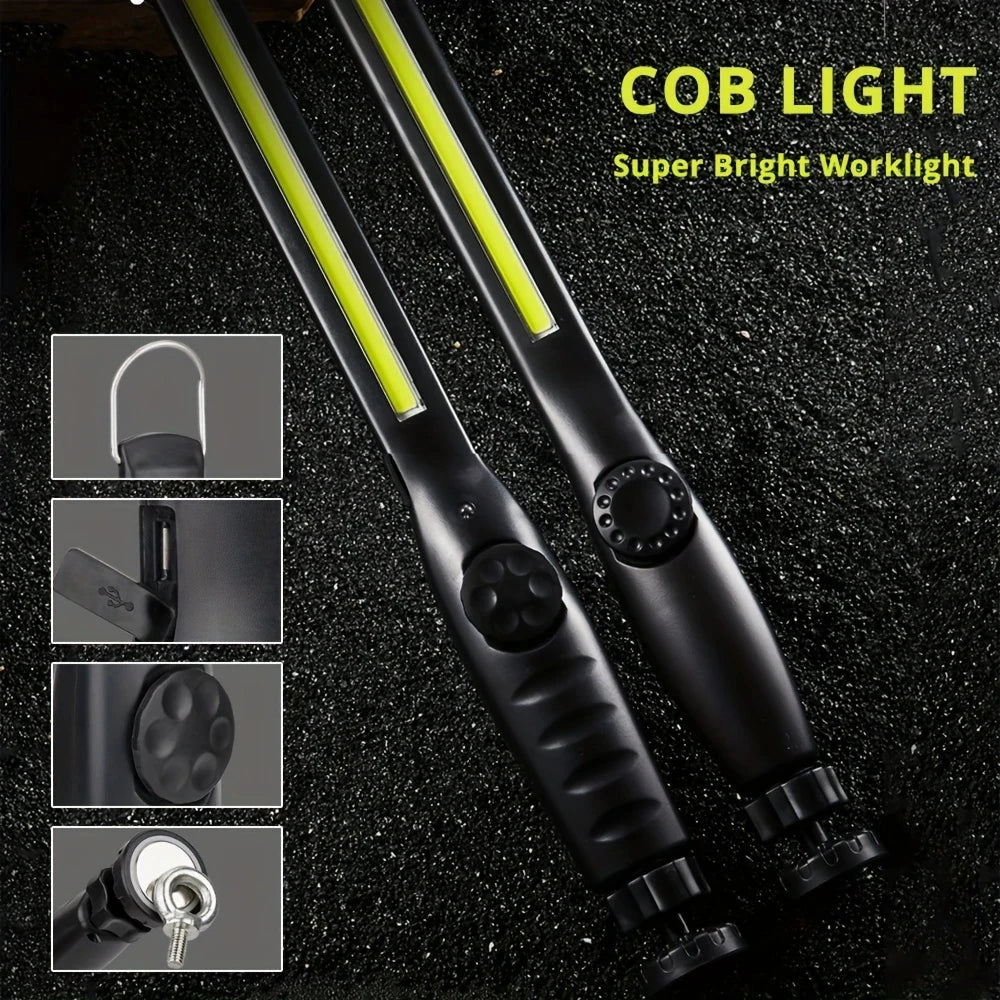 Lámpara de Trabajo LED COB Magnética Portátil Recargable 800 Lúmenes