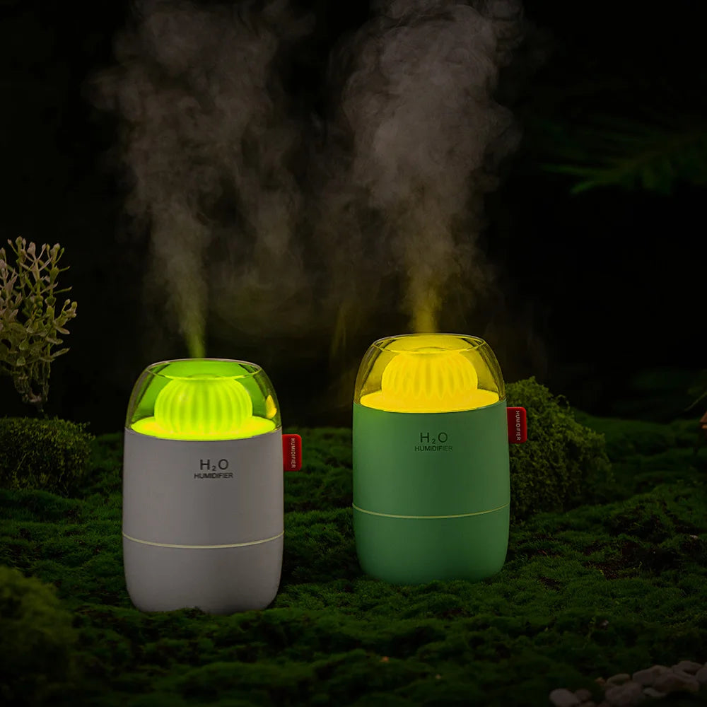 Humidificador de Cactus, luz nocturna de ambiente, modo de pulverización de dos engranajes, humidificación silenciosa aplicable a dormitorio, oficina, sala de estar