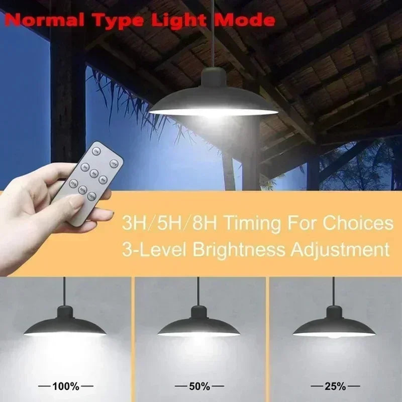 Lámpara colgante Solar, lámpara de araña impermeable para exteriores, cobertizo colgante, decoraciones LED con Control remoto para cobertizo interior, Granero Roo
