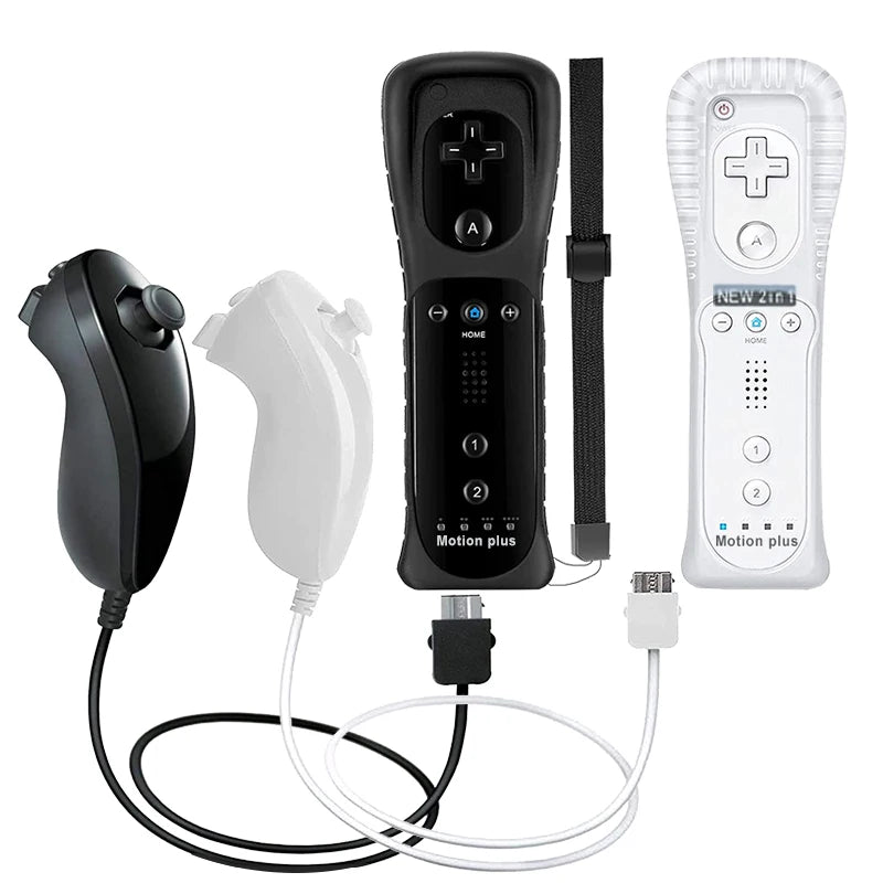 Pack 2 Controles Motion Plus con Nunchuck para Nintendo Wii