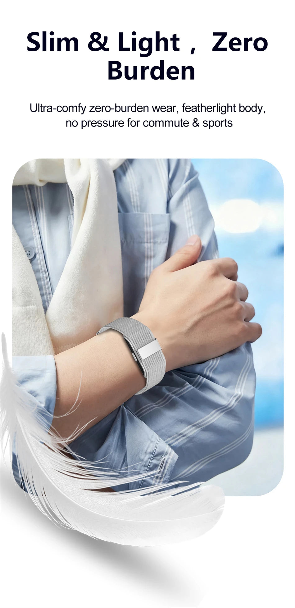 Pulsera inteligente LIGE 2026, monitor cardíaco y VFC, resistente al agua IP68