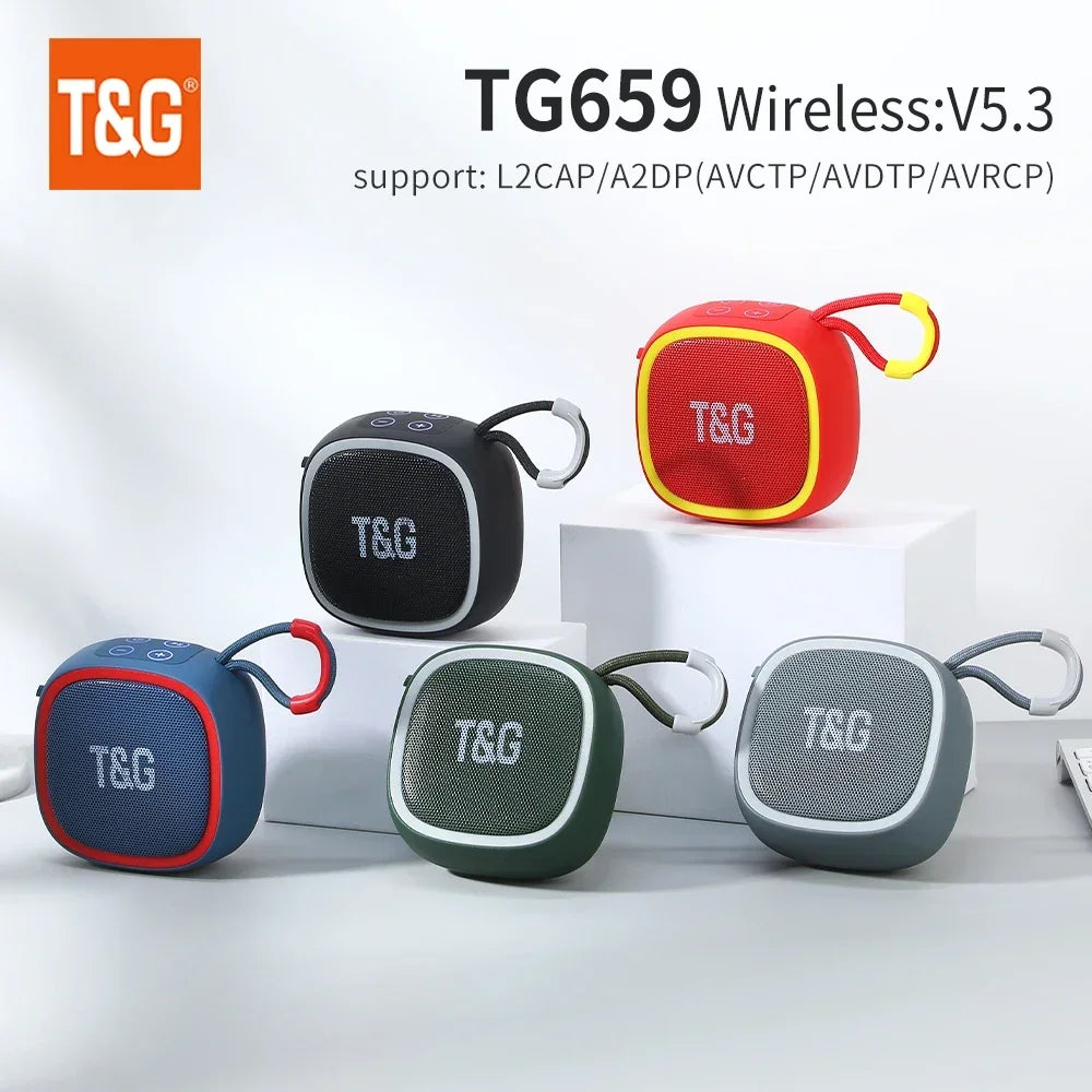 TG659 Mini altavoz inalámbrico potente Bluetooth TWS Bluetooth 5,3 caja de sonido altavoz HIFI soporte tarjeta TF Radio
