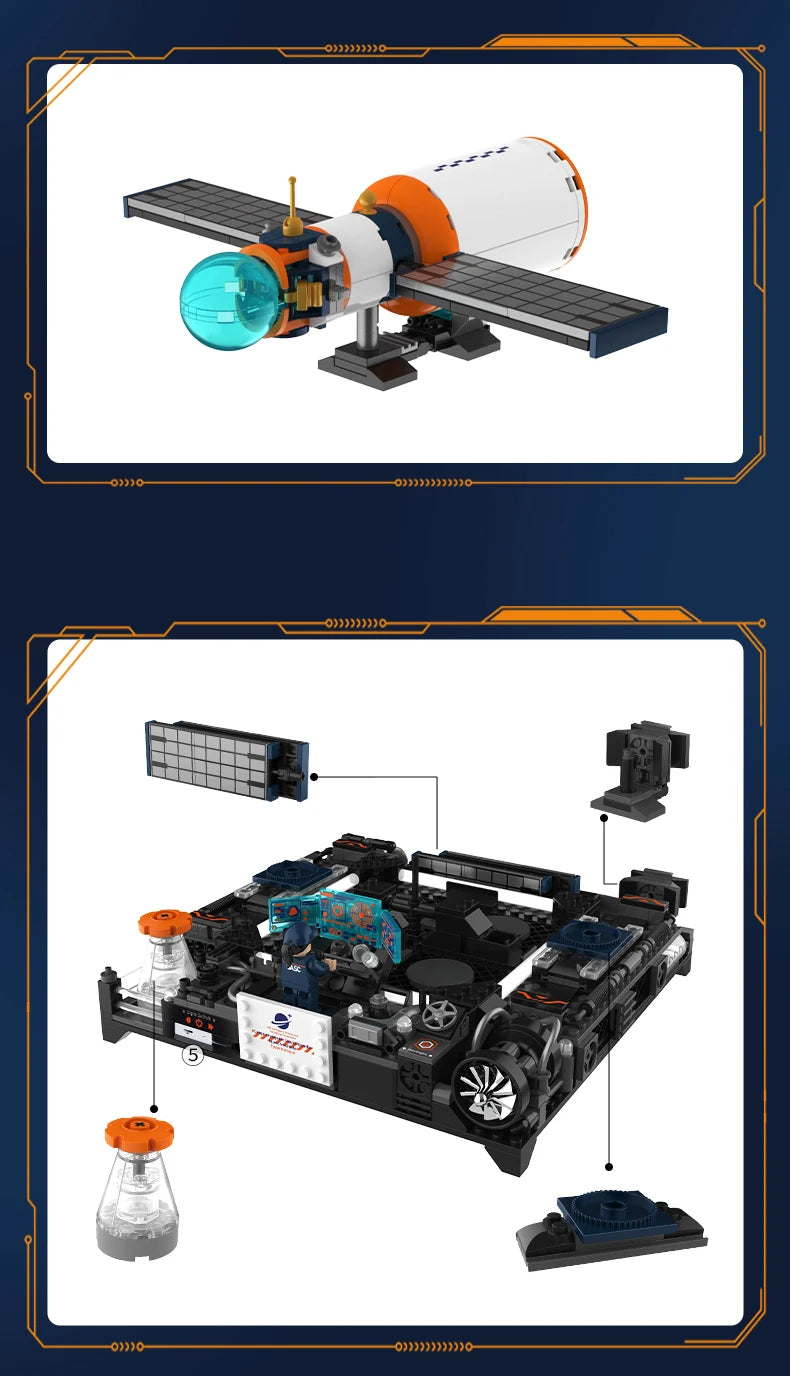 Serie de exploración espacial JAKI, modelo de ensamblaje de bloques de construcción de módulo de núcleo de súper cohete avanzado Dawn, juguete de regalo de cumpleaños para niño
