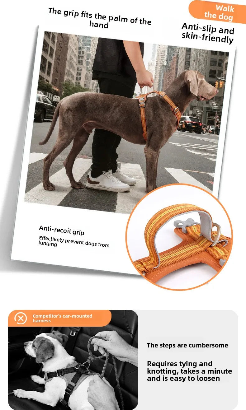 Arnés Antitirones para Perro con Chaleco Reflectante Ajustable