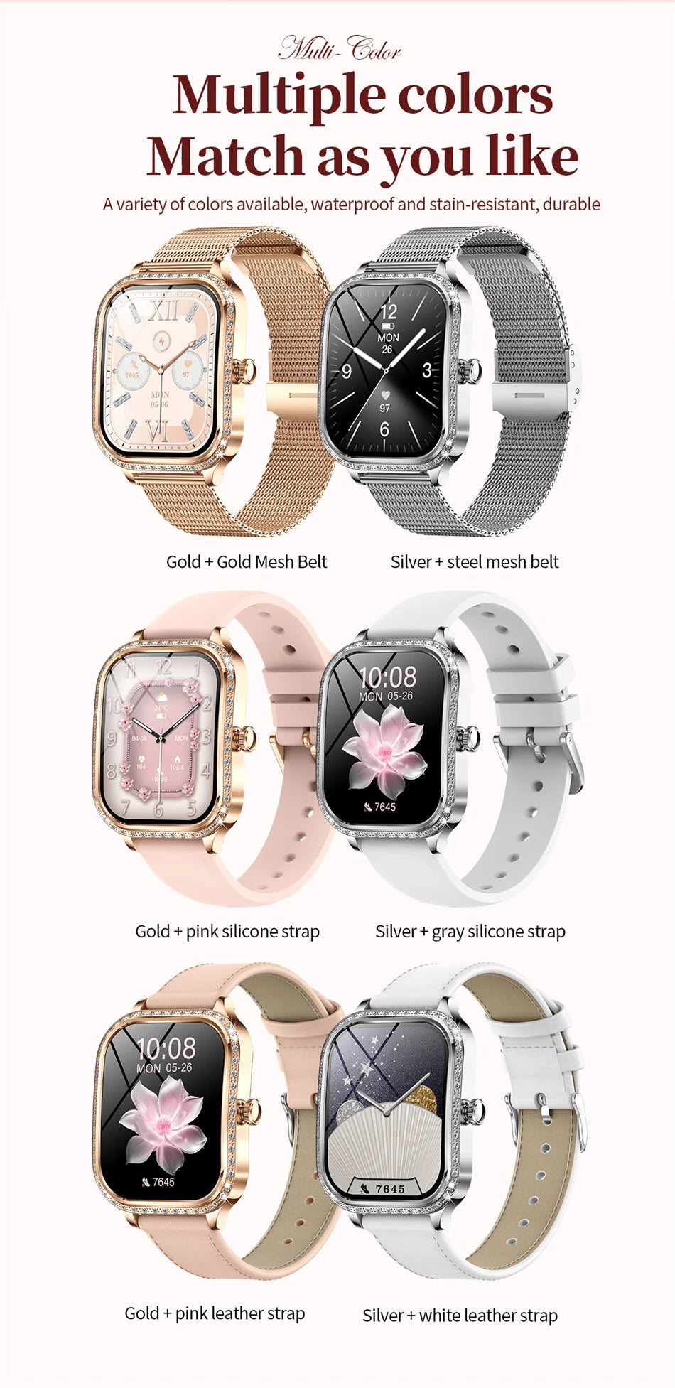 Reloj Inteligente Mujer HD 1.75 Fitness Bluetooth