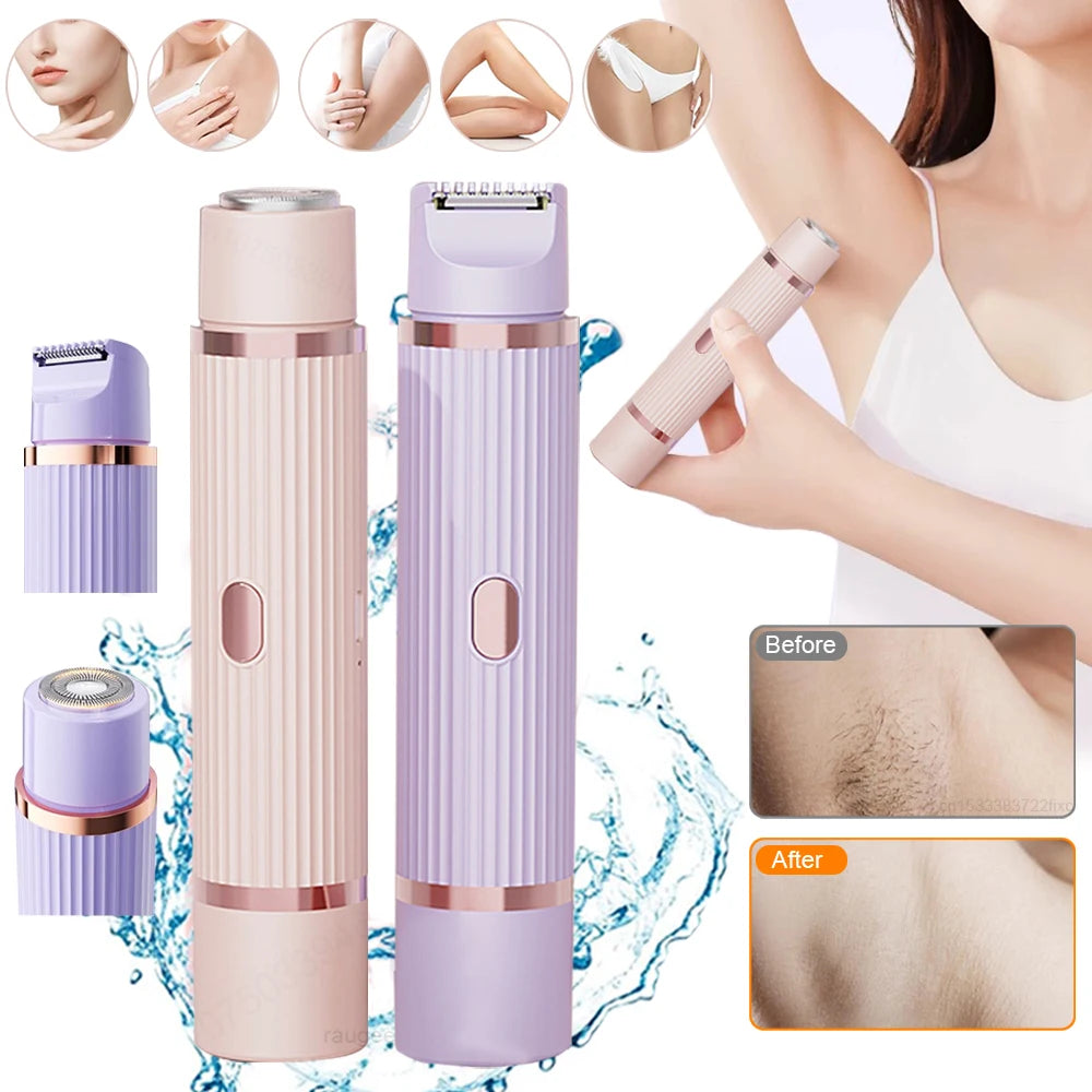 Afeitadora eléctrica para mujer con dos cabezales, resistente al agua IPX7 y USB