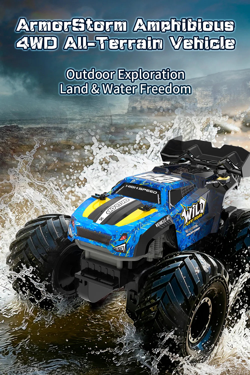 Monster Truck RC Anfibio 4WD Control Remoto Tierra y Agua