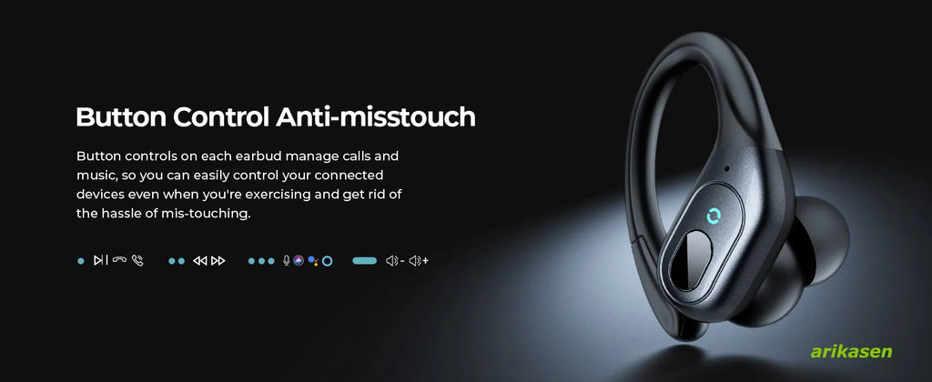 Auriculares inalámbricos con Bluetooth 5,3, cascos deportivos con 75H de tiempo de reproducción, IPX7, resistentes al agua, pantalla LED, graves profundos