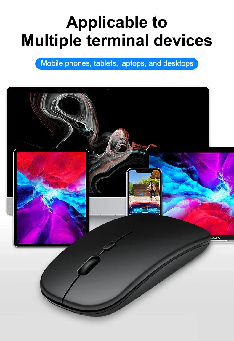 Ratón inalámbrico portátil compatible con Bluetooth 2,4 GHz modos duales ratón de ordenador con Nano receptor para Notebook PC portátil Macbook