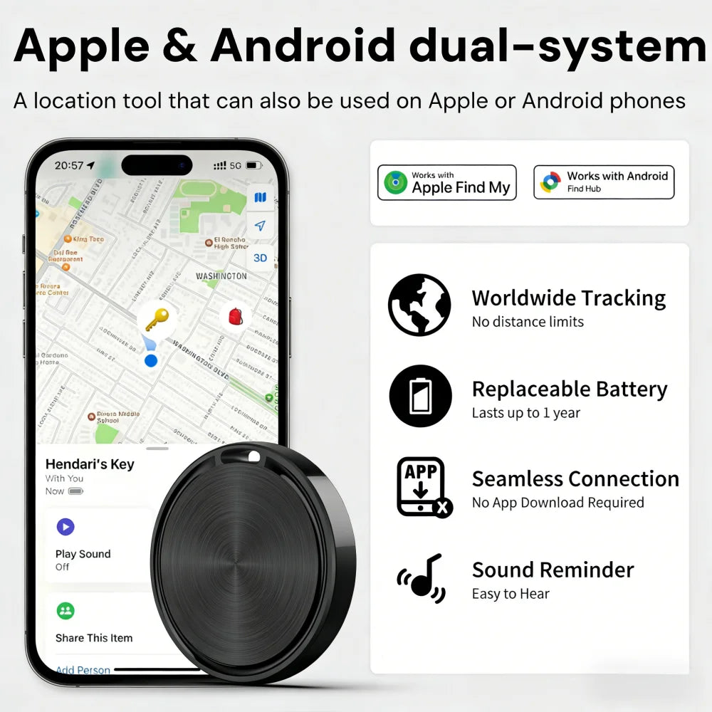 Mini Rastreador GPS Antipérdida para Mascotas, Niños, Bolsos, Llaves, Carteras, Compatible con Aplicaciones IOS/Android, Localizador