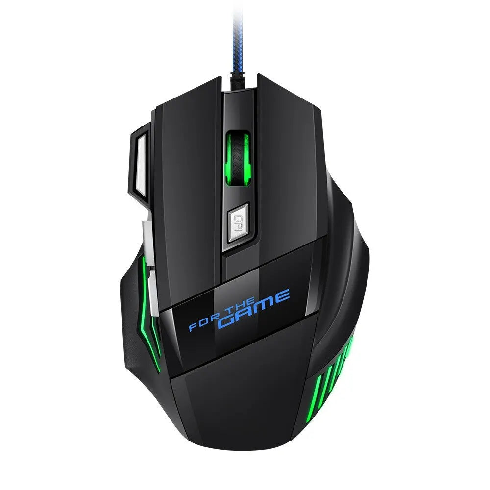 1 unidad, nuevo ratón USB para juegos Hyperspeed, ratón ergonómico retroiluminado RGB para juegos, ratón con cable 7D Esports para ordenador portátil y Gamer
