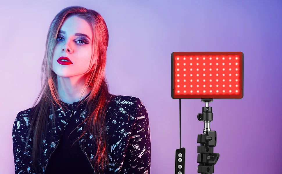 Kit de iluminación Led para fotografía y cámara, luz de vídeo con trípode, filtros RGB de 4 colores para filmación, transmisión, grabación en estudio