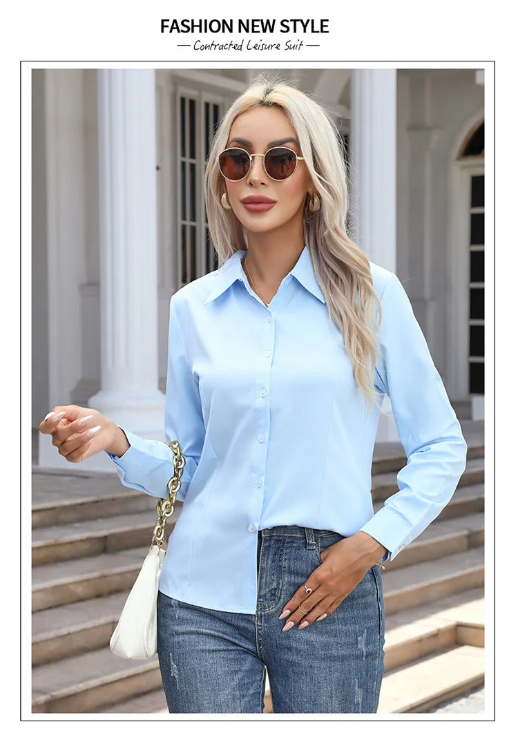 Blusa Elegante de Gasa con Botones para Mujer