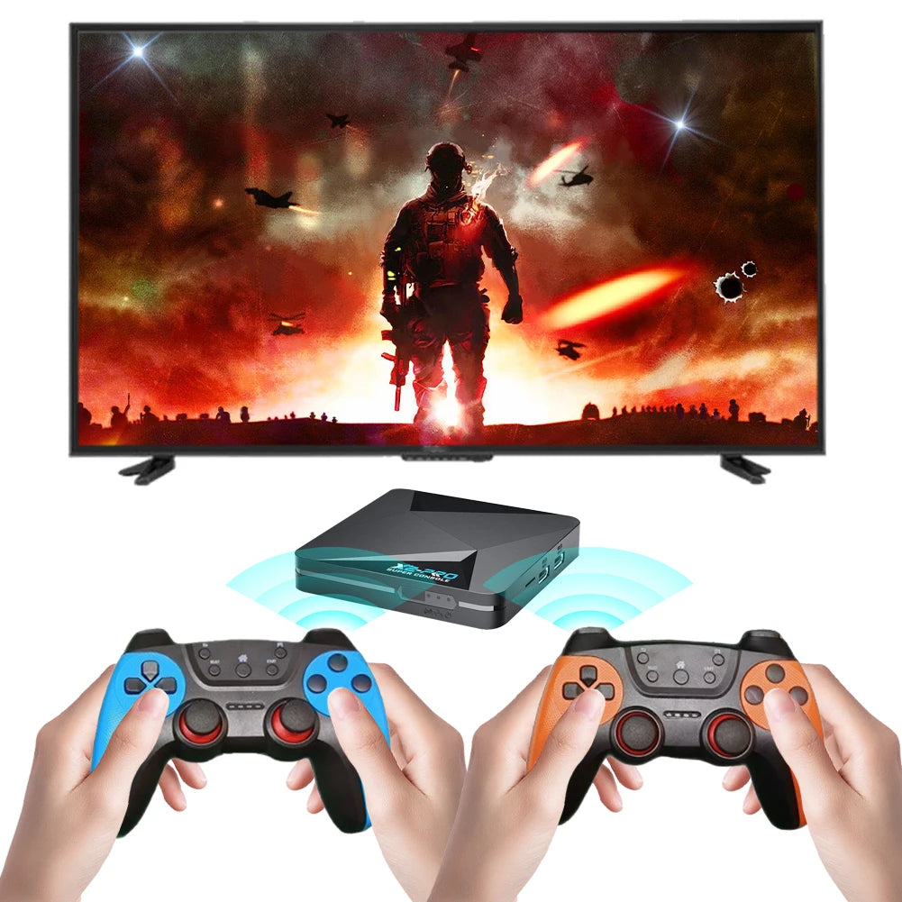 Consola de videojuegos retro X2 Pro con mandos inalámbricos, WiFi, más de 35000 juegos integrados para Arcade/DC/MAME/SS