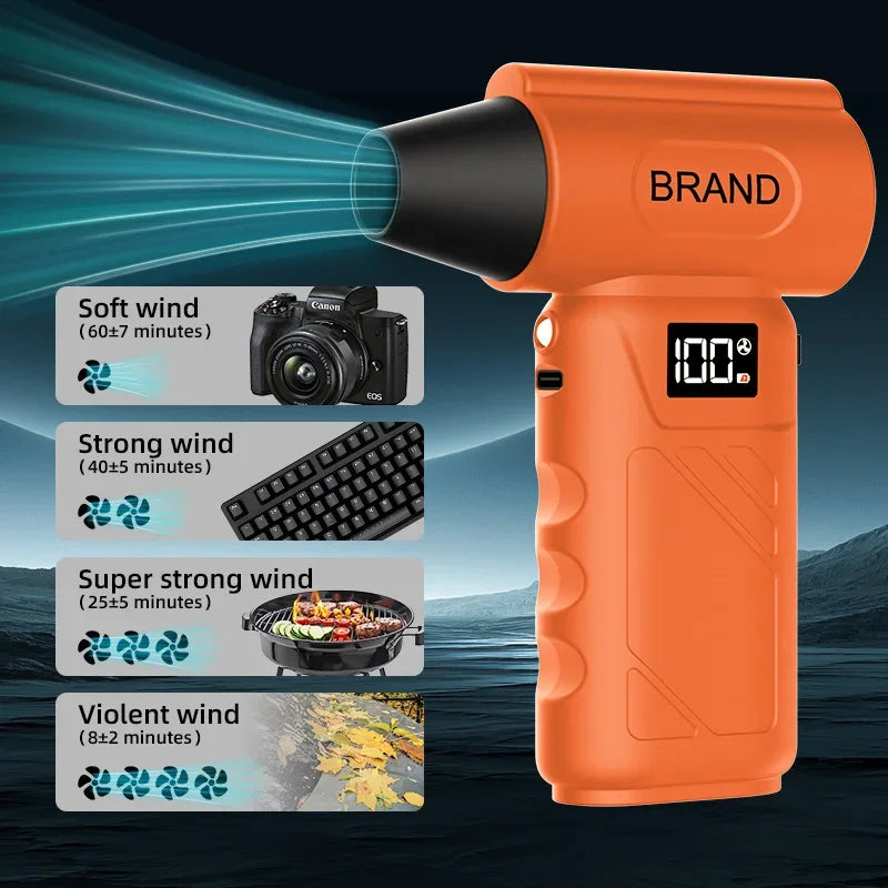 Soplador de aire turbo 5 en 1 inalámbrico, 680000 RPM y batería 10000 mAh