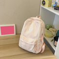 Mochila Escolar para Adolescentes con Rayas Pastel, Suave y Liviana