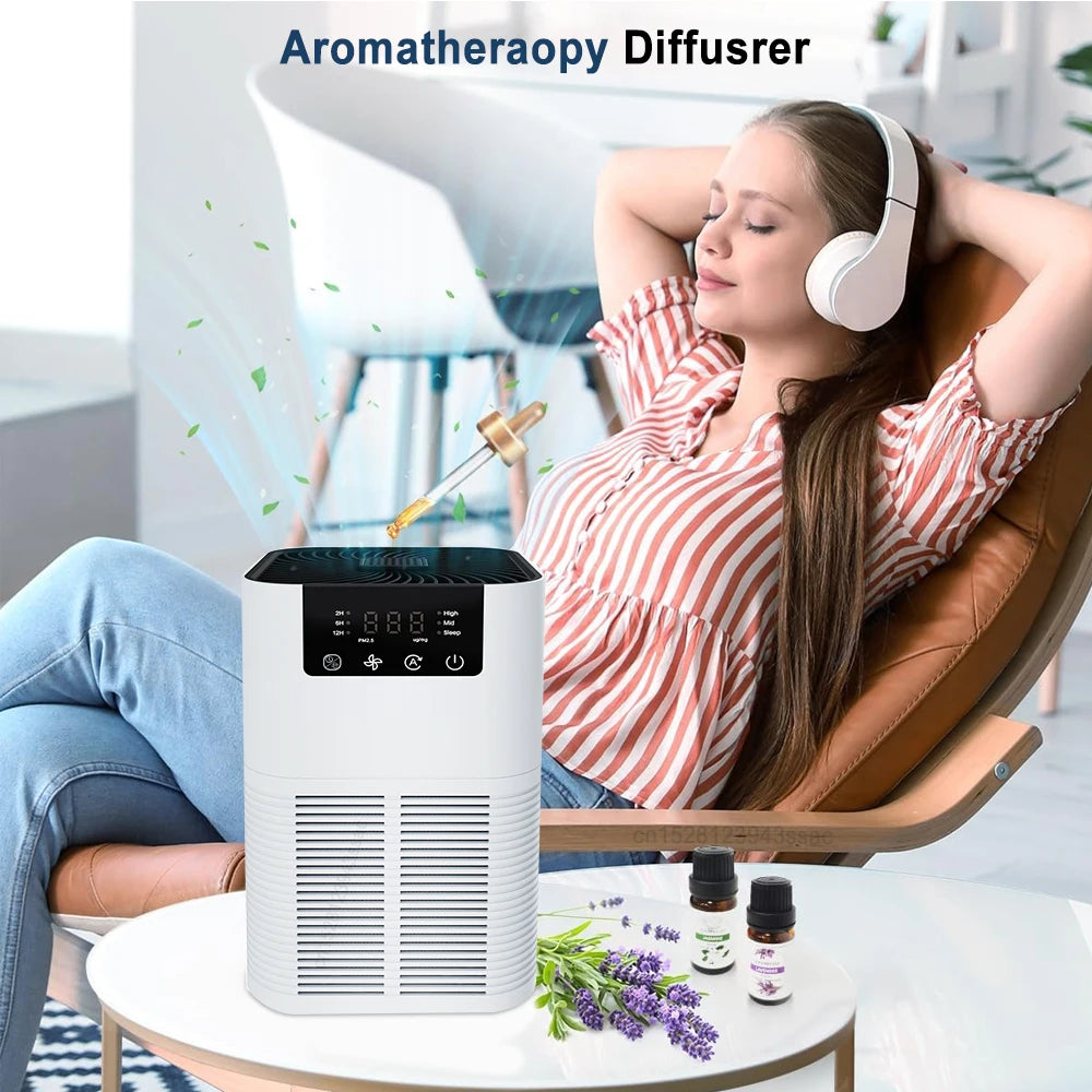 Purificador de aire HEPA con ionizador de iones negativos y aromaterapia