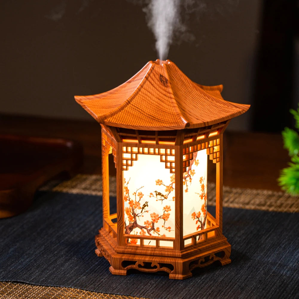 Humidificador de Pabellón Estilo Chino con Luz