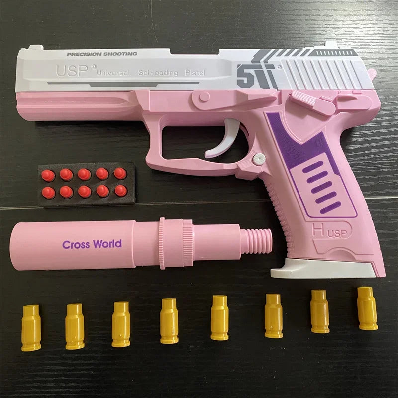 Nueva pistola de juguete de bala suave, pistola de dardos de espuma de eyección, pistola de Airsoft con águila del desierto y silenciador para chico y adulto