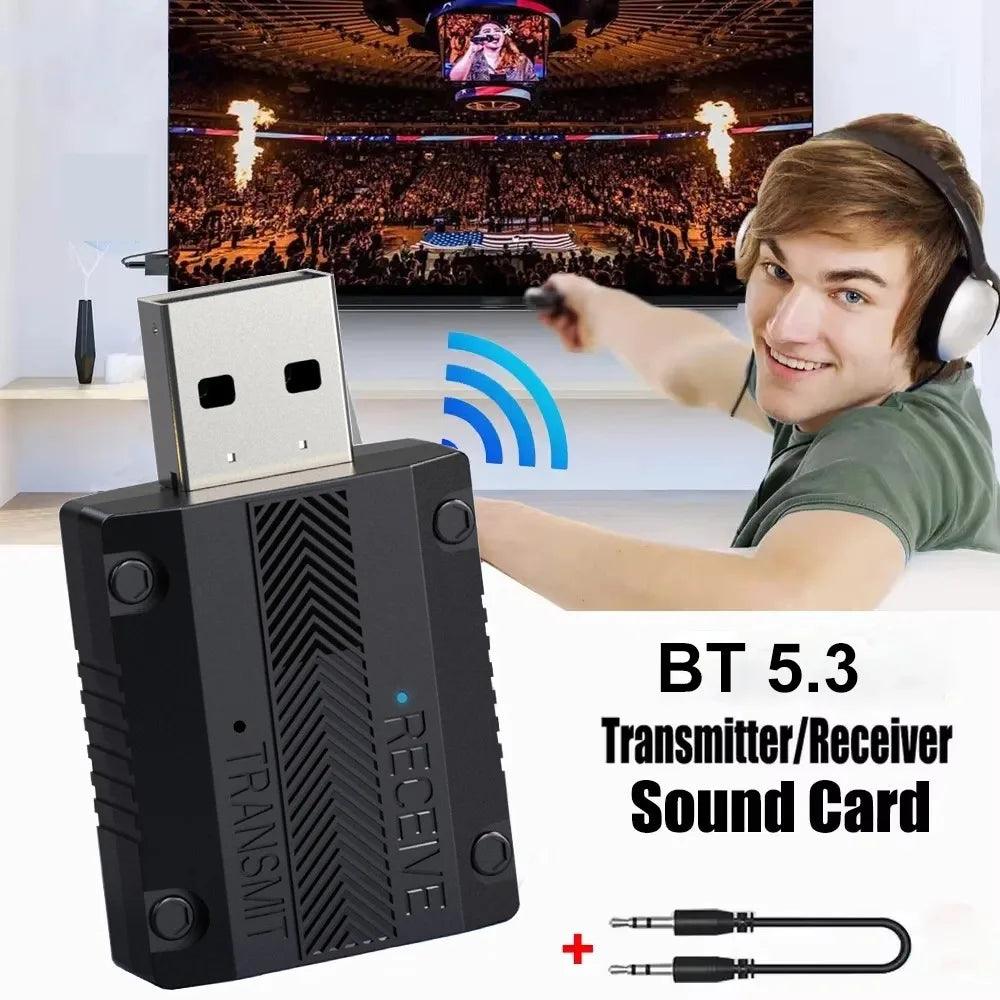Kit Bluetooth 5.3 para Auto DYBO W15, Transmisor Receptor 2 en 1, Aux 3,5mm