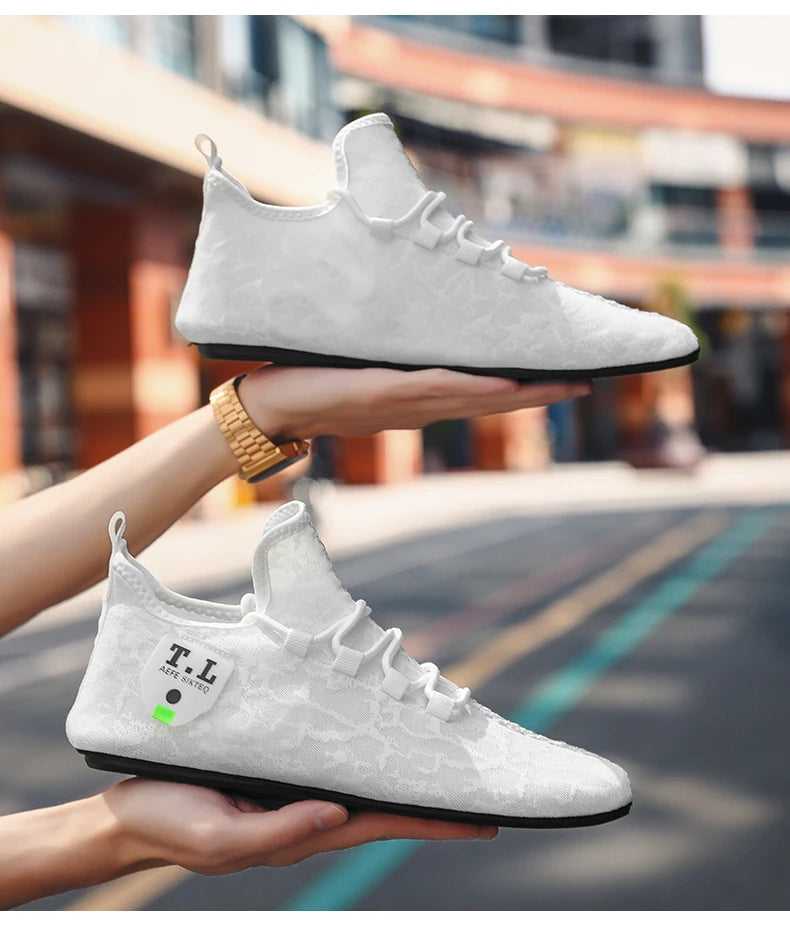 YRZL mocasines de malla para hombre, mocasines para conducir, zapatos planos de alta calidad para caminar, mocasines informales antideslizantes transpirables, zapatos de verano para hombre