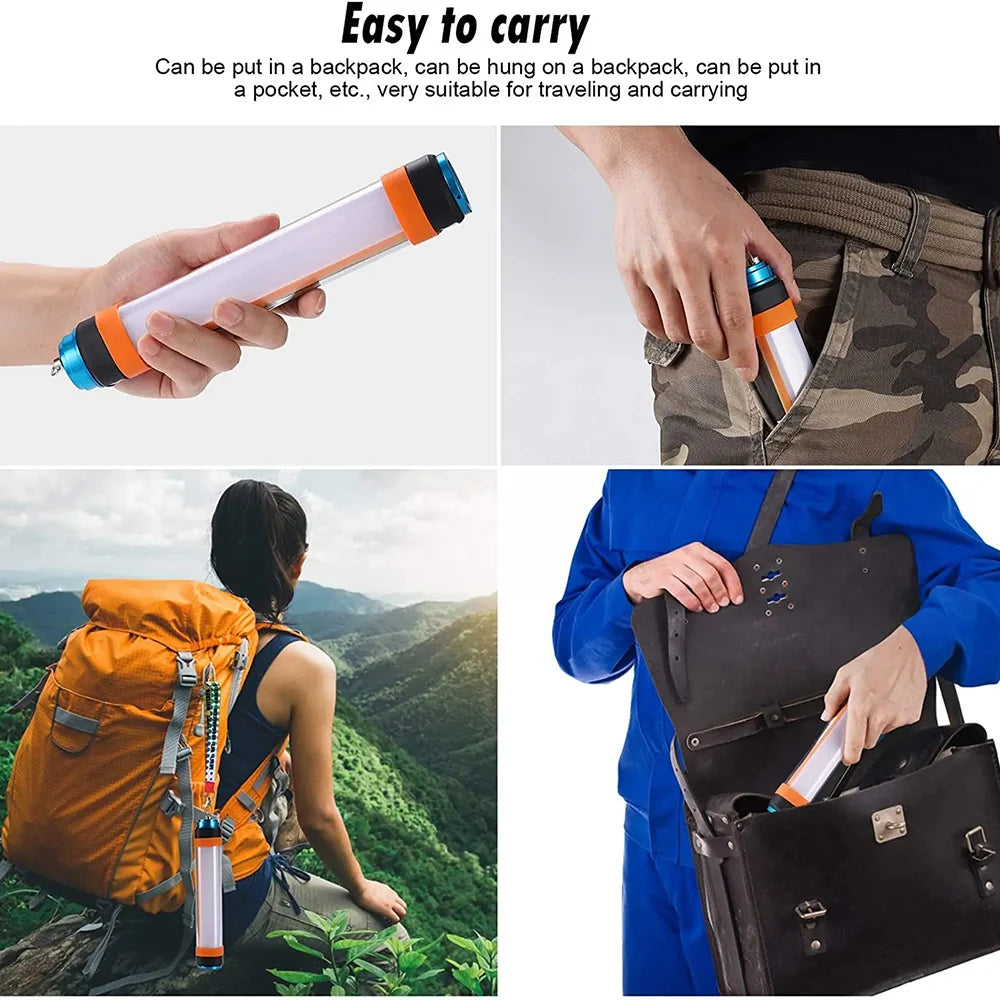 Luz LED Portátil Recargable para Acampar con Imán