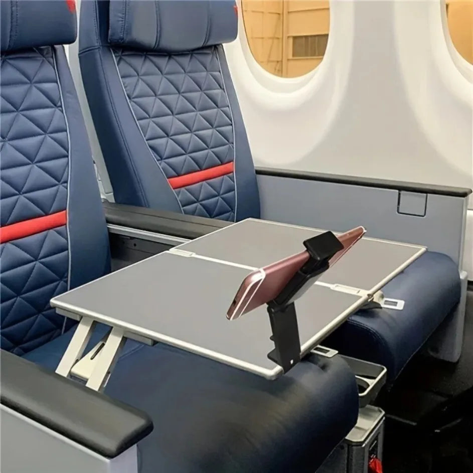 Soporte Universal Giratorio 360 Grados Plegable para Teléfono Móvil, Ideal para Viajes en Avión, Compatible con Teléfonos de 4.7-6.9 Pulgadas, Soporte de Escritorio y Asiento de Coche