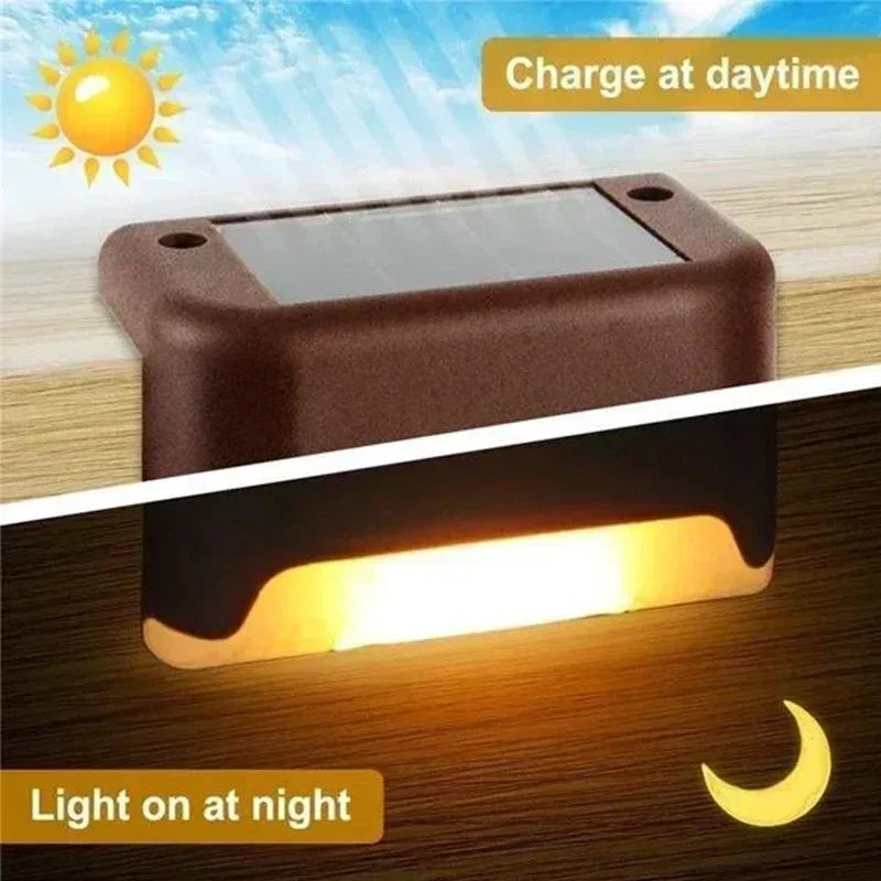 Paquete de 4/8/12 Luces Solares para Terraza, Luces Solares Impermeables para Escaleras, Vallas, Patios y Caminos con Encendido/Apagado Automático