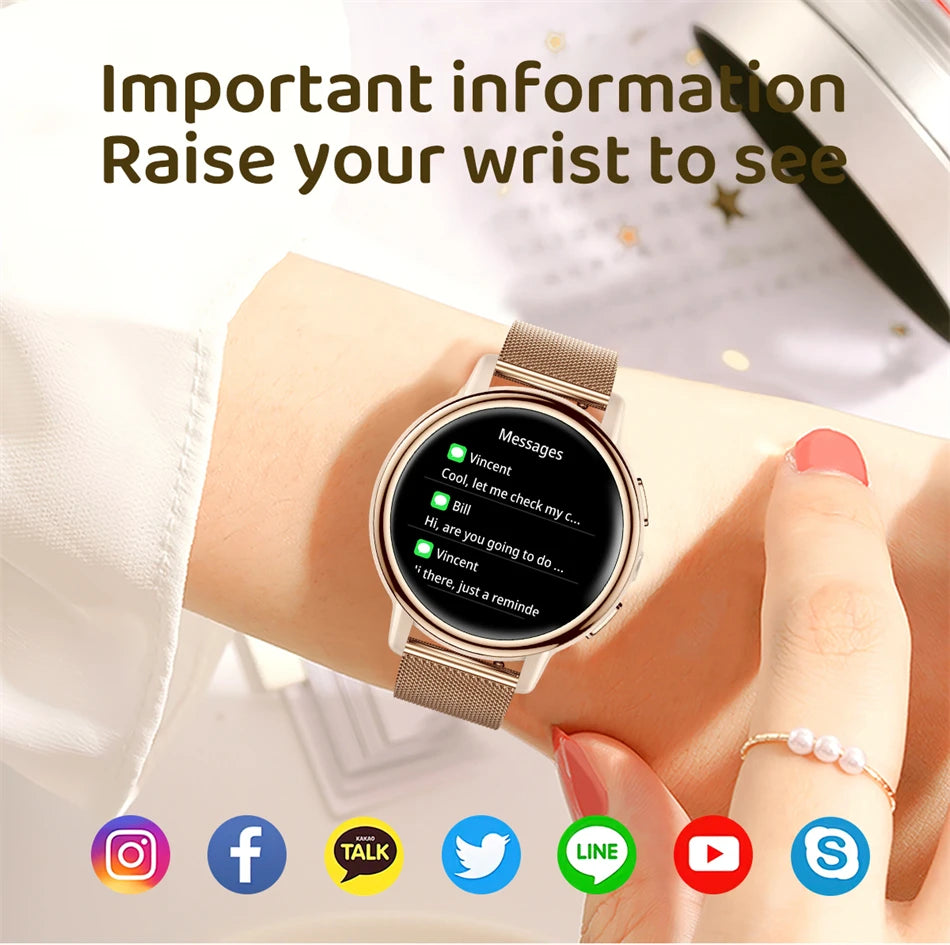 Reloj inteligente LIGE para mujer con pantalla AMOLED y llamadas Bluetooth