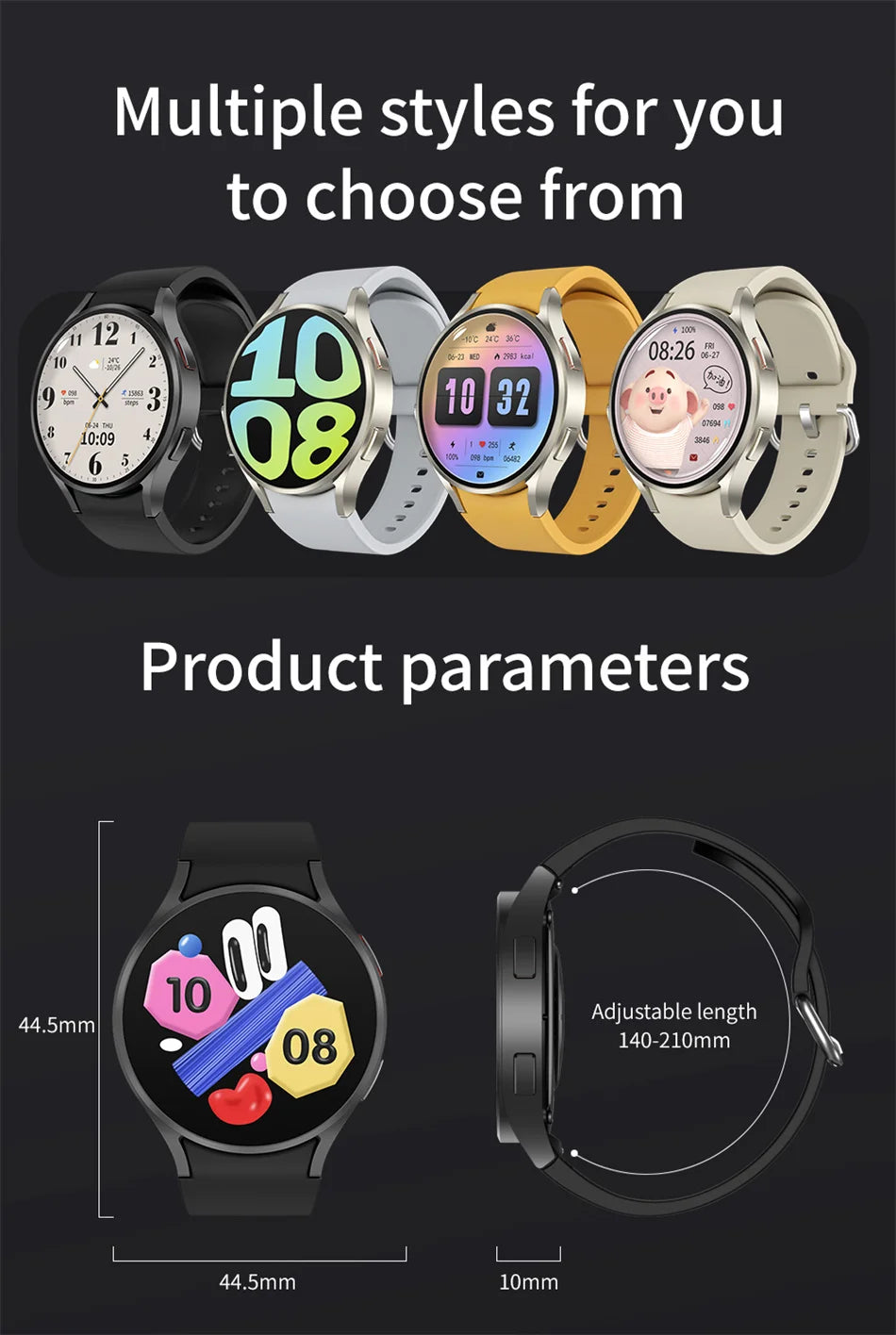 Reloj inteligente con seguimiento GPS para hombres y mujeres, reloj inteligente deportivo con frecuencia cardíaca, Bluetooth, llamada, NFC, IP68, resistente al agua, brújula, Smartwatch 7 Mini