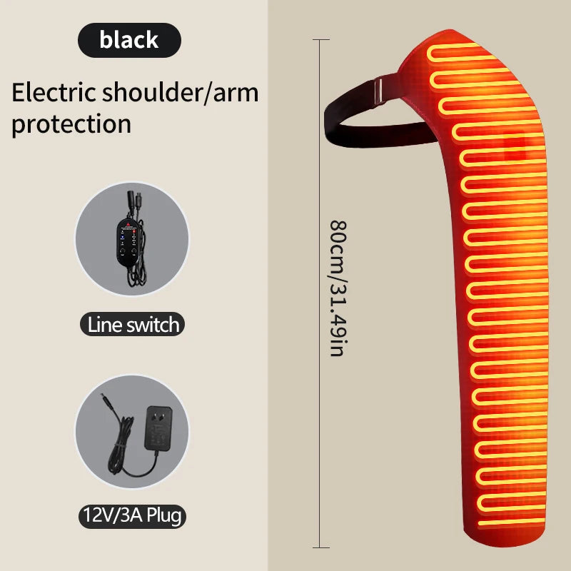 Soporte de Brazo Largo con Calefacción y Masaje, Faja Eléctrica Térmica para Alivio del Dolor de Hombro, Brazo, Codo, Muñeca y Mano