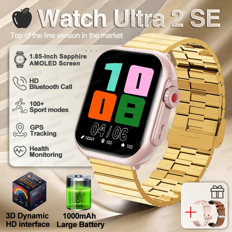 Para reloj IOS Ultra 2 SE hombres mujeres pulsera inteligente 1000mAh batería GPS AMOLED pantalla Bluetooth llamada deporte reloj inteligente impermeable
